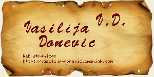 Vasilija Donević vizit kartica